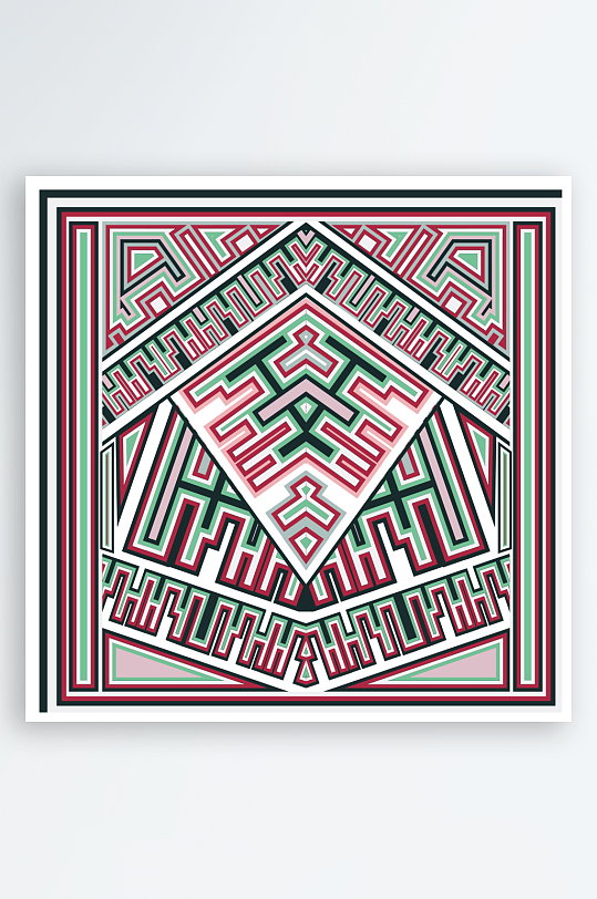 创意矢量丝巾图案背景-众图网