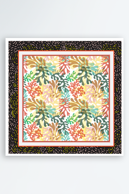 创意矢量丝巾图案背景-众图网