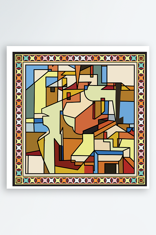 创意矢量丝巾图案背景-众图网