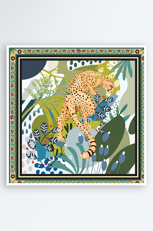 创意矢量丝巾图案背景-众图网