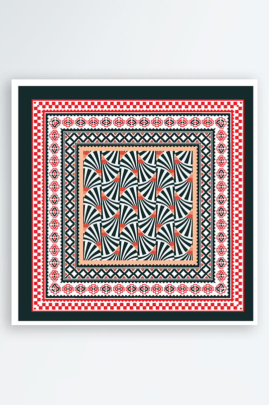 创意矢量丝巾图案背景-众图网