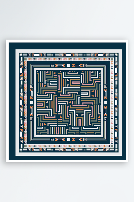 创意矢量丝巾图案背景-众图网
