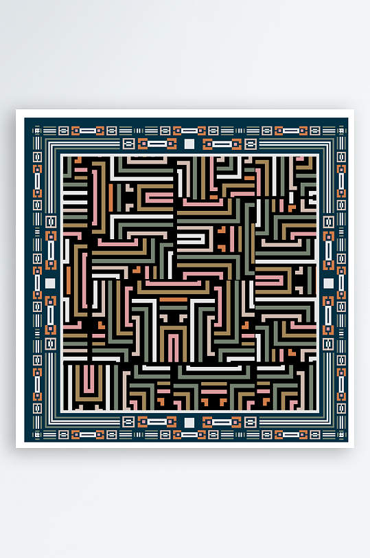 创意矢量丝巾图案背景-众图网