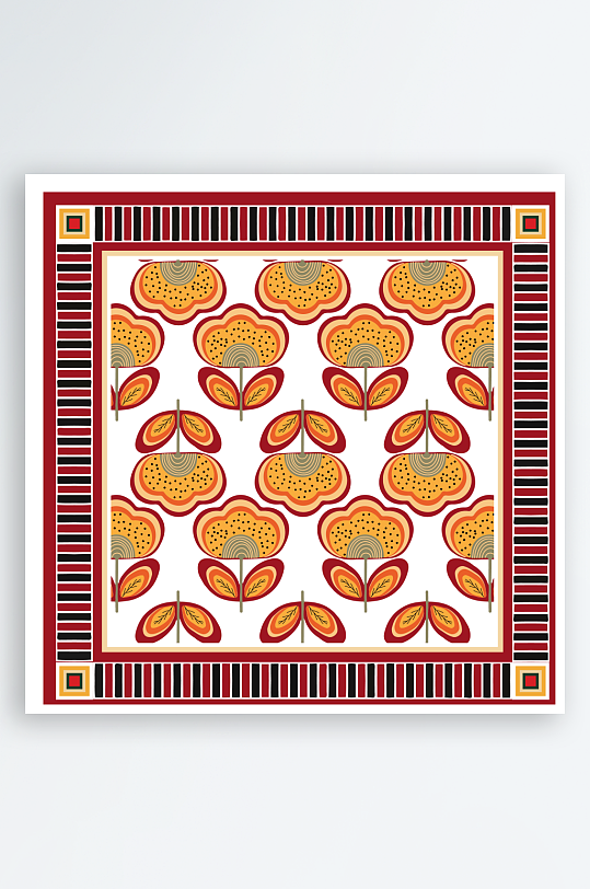 创意矢量丝巾图案背景-众图网