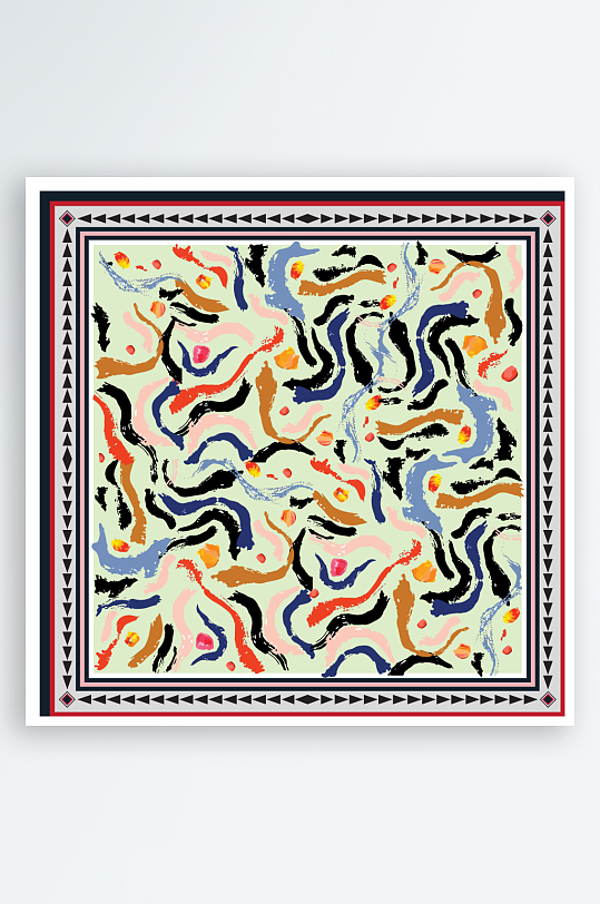 创意矢量丝巾图案背景-众图网