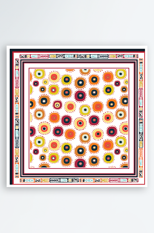 创意矢量丝巾图案背景-众图网