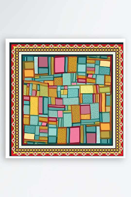 创意矢量丝巾图案背景-众图网