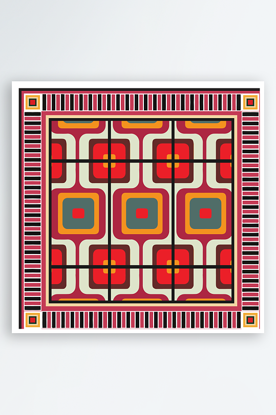 创意矢量丝巾图案背景-众图网