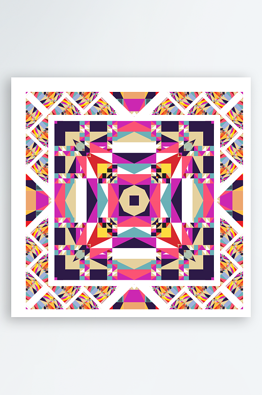 创意矢量丝巾图案背景-众图网