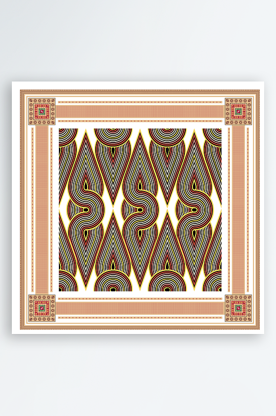 创意矢量丝巾图案背景-众图网