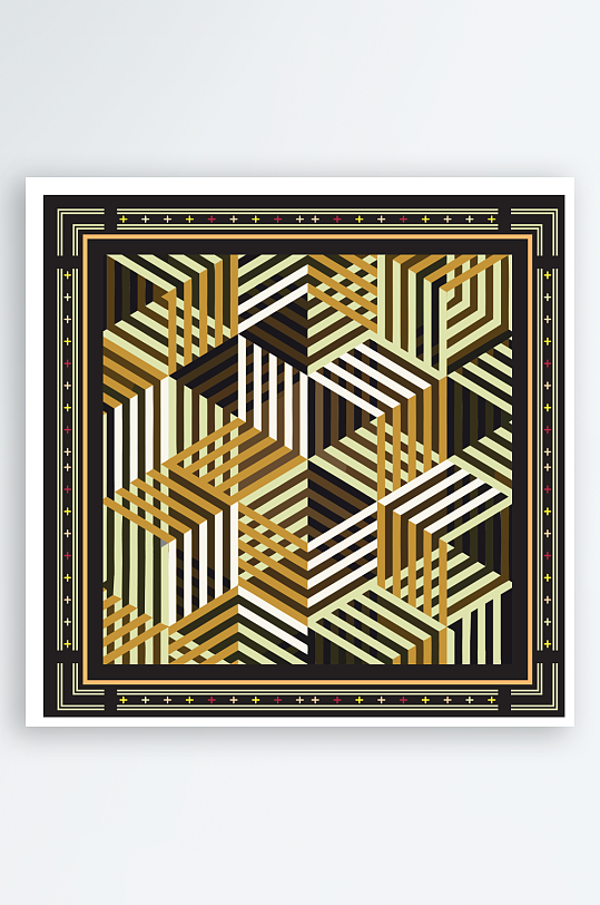 创意矢量丝巾图案背景-众图网