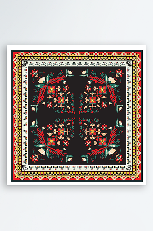 创意矢量丝巾图案背景-众图网