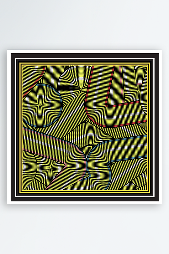 创意矢量丝巾图案背景-众图网