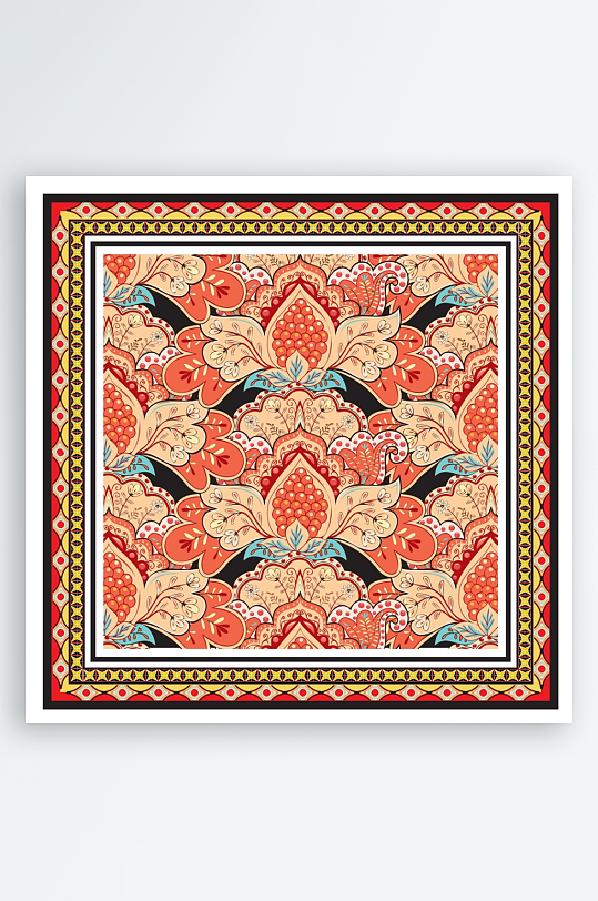 创意矢量丝巾图案背景-众图网