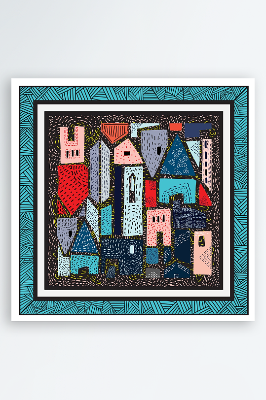 创意矢量丝巾图案背景-众图网