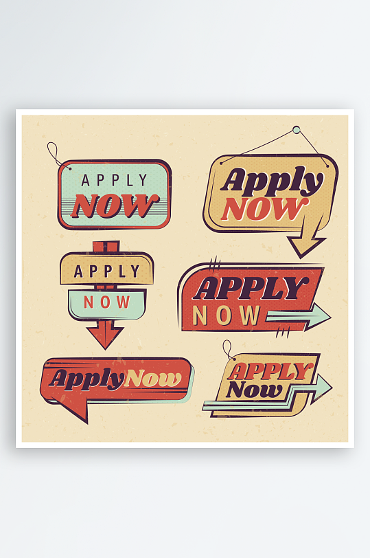 创意矢量复古标签元素-众图网