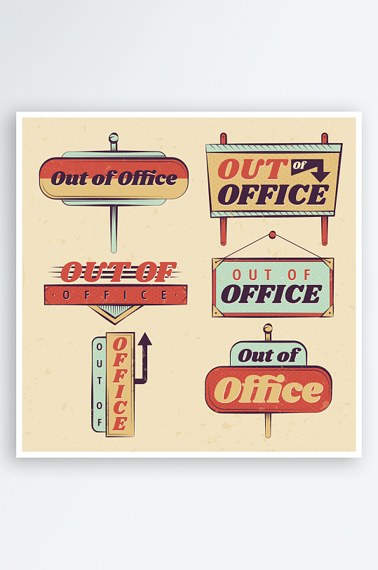 创意矢量复古标签元素-众图网