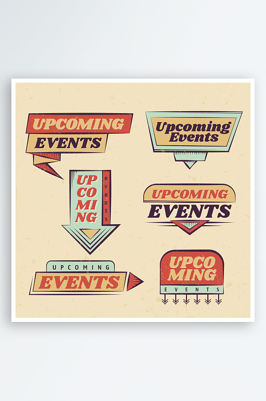 创意矢量复古标签元素-众图网