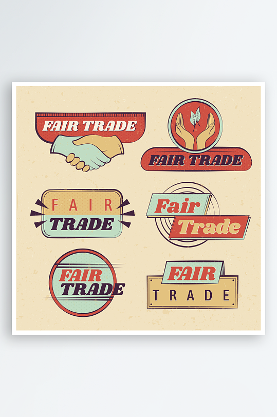 创意矢量复古标签元素-众图网