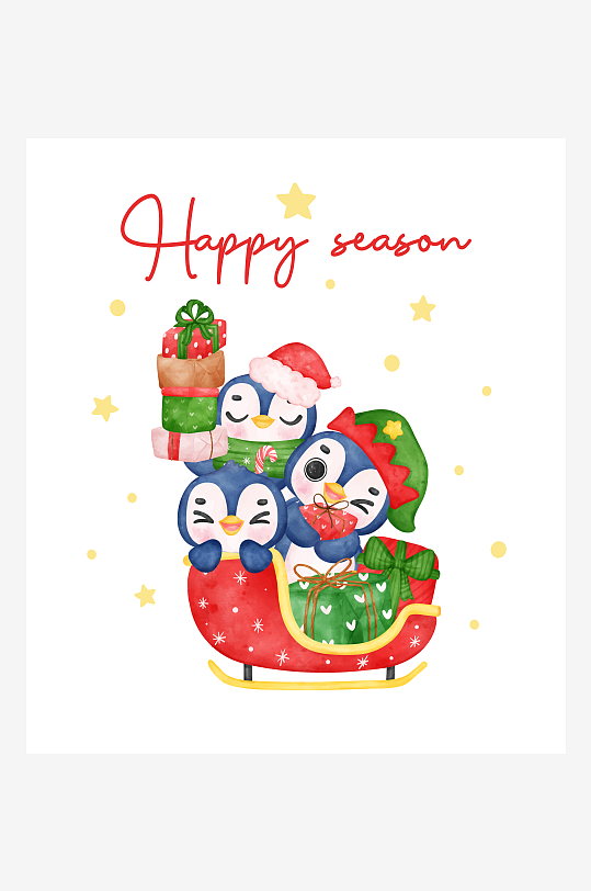 创意矢量圣诞节印花元素-众图网