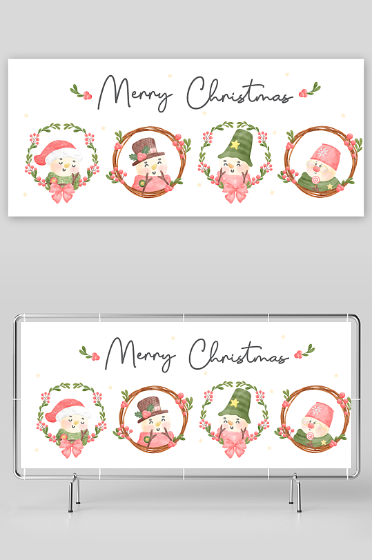 创意矢量圣诞节印花元素-众图网