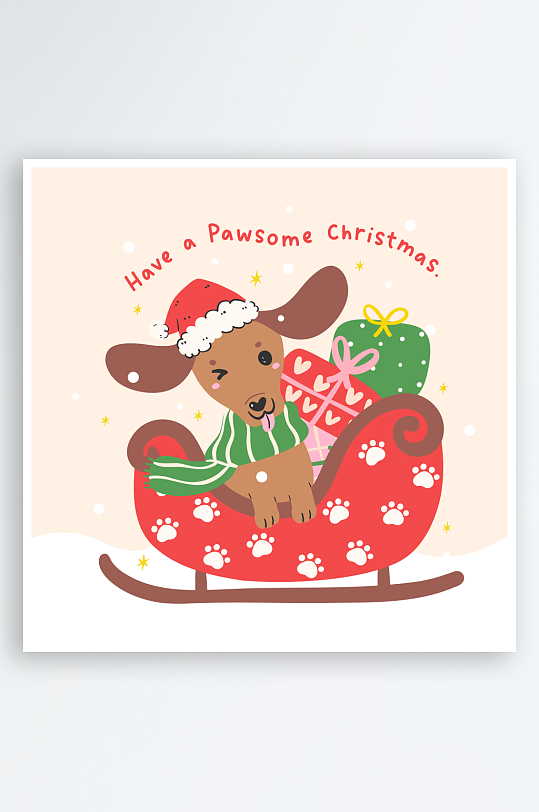 创意矢量圣诞节印花元素-众图网