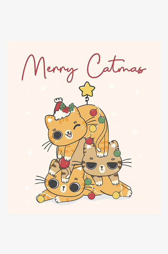 创意矢量圣诞节印花元素-众图网