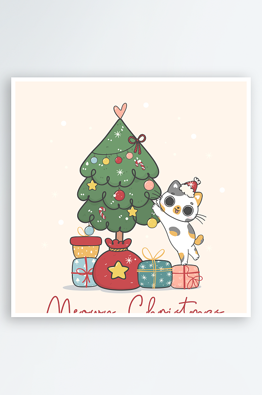 创意矢量圣诞节印花元素-众图网