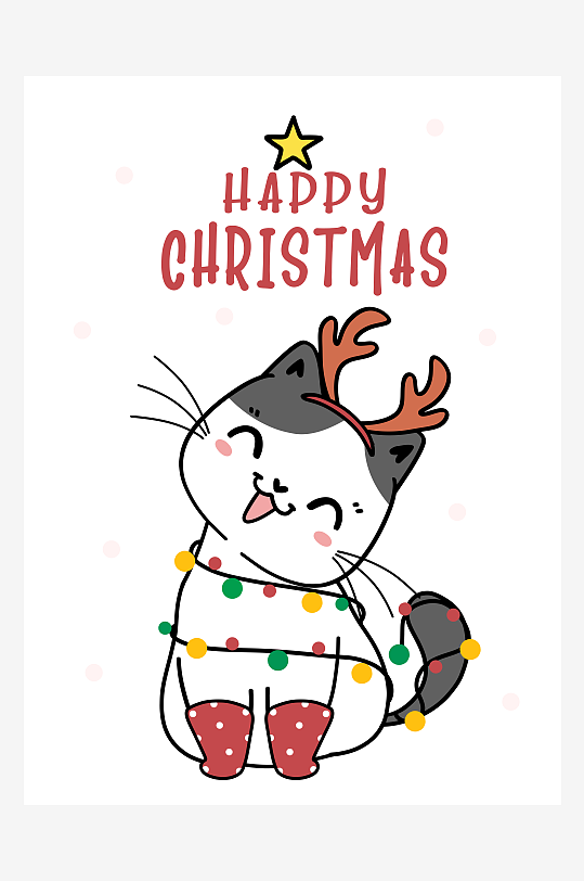 创意矢量圣诞节印花元素-众图网