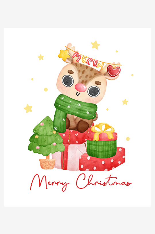 创意矢量圣诞节印花元素-众图网