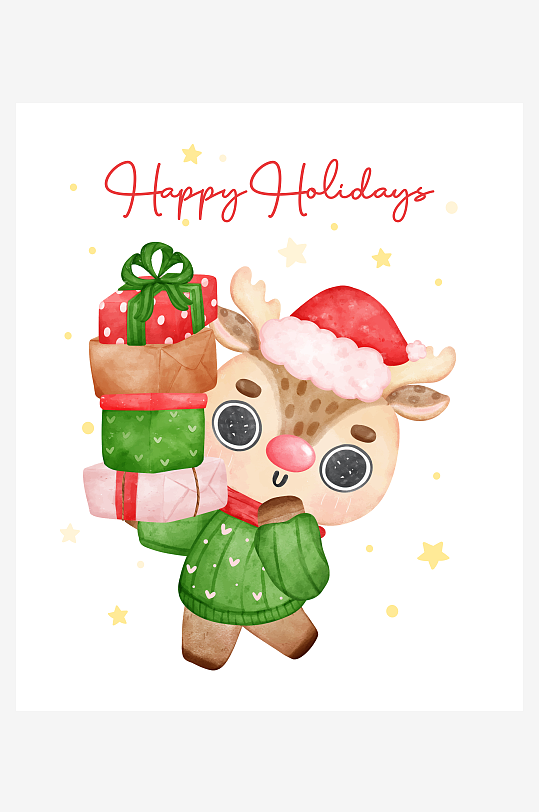 创意矢量圣诞节印花元素-众图网