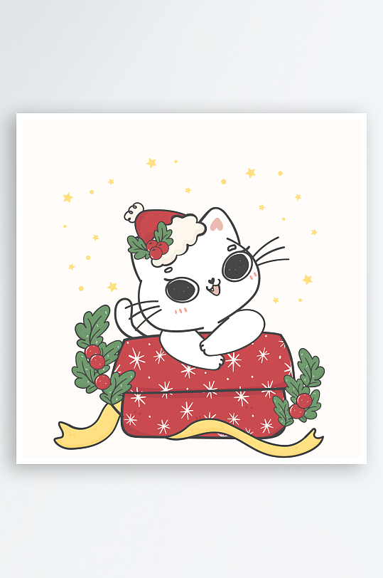 创意矢量圣诞节印花元素-众图网