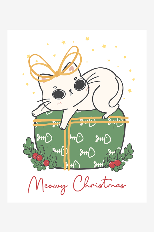 创意矢量圣诞节印花元素-众图网