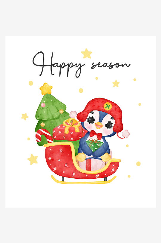 创意矢量圣诞节印花元素-众图网