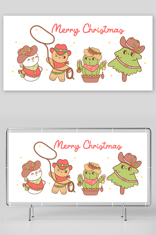 创意矢量圣诞节印花元素-众图网