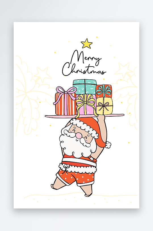 创意矢量圣诞节印花元素-众图网