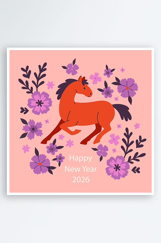 创意矢量马年元素设计-众图网