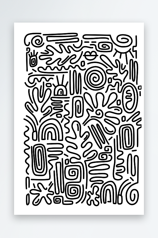 创意矢量线条涂鸦背景-众图网