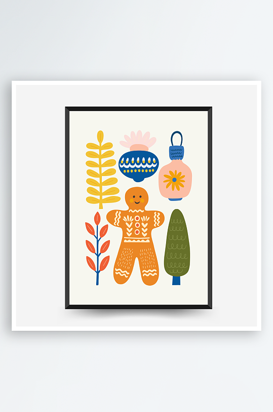 创意矢量圣诞装饰画设计-众图网