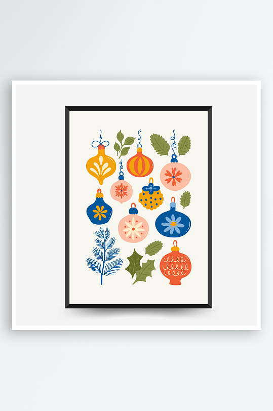 创意矢量圣诞装饰画设计-众图网