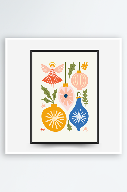 创意矢量圣诞装饰画设计-众图网