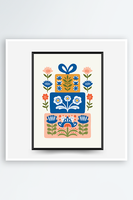 创意矢量圣诞装饰画设计-众图网