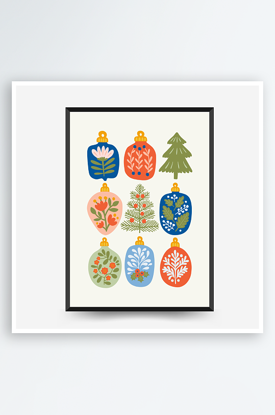 创意矢量圣诞装饰画设计-众图网