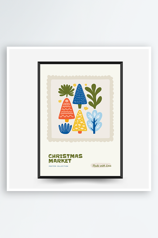 创意矢量圣诞装饰画设计-众图网