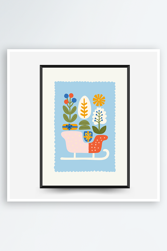 创意矢量圣诞装饰画设计-众图网