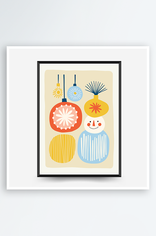 创意矢量圣诞装饰画设计-众图网