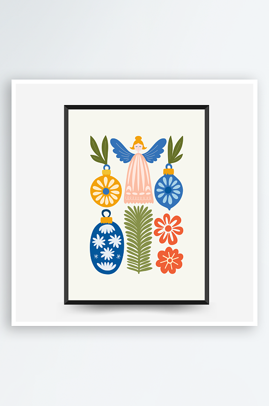 创意矢量圣诞装饰画设计-众图网