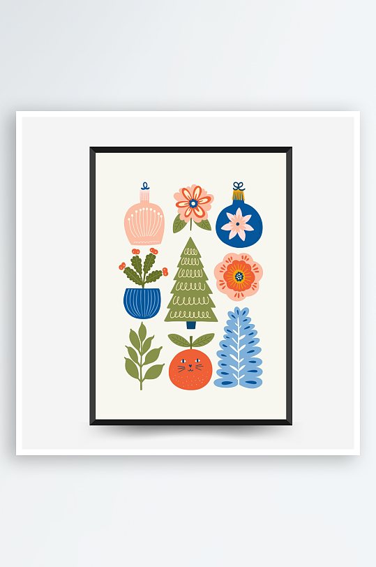 创意矢量圣诞装饰画设计-众图网