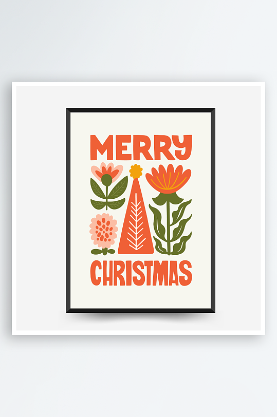 创意矢量圣诞装饰画设计-众图网