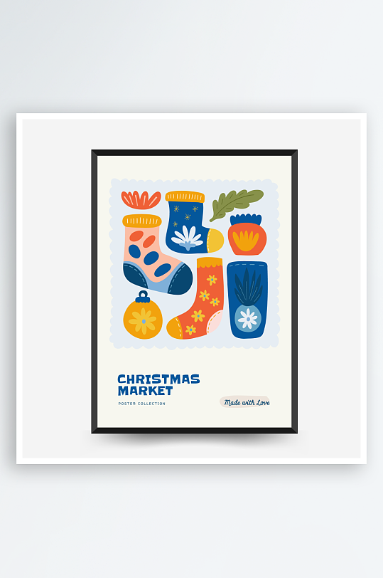 创意矢量圣诞装饰画设计-众图网